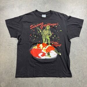 Vtg 1990 Hanes Ted Nugent Whiplash Bash Shirt Mens XL Black Preowned‎ Christmas